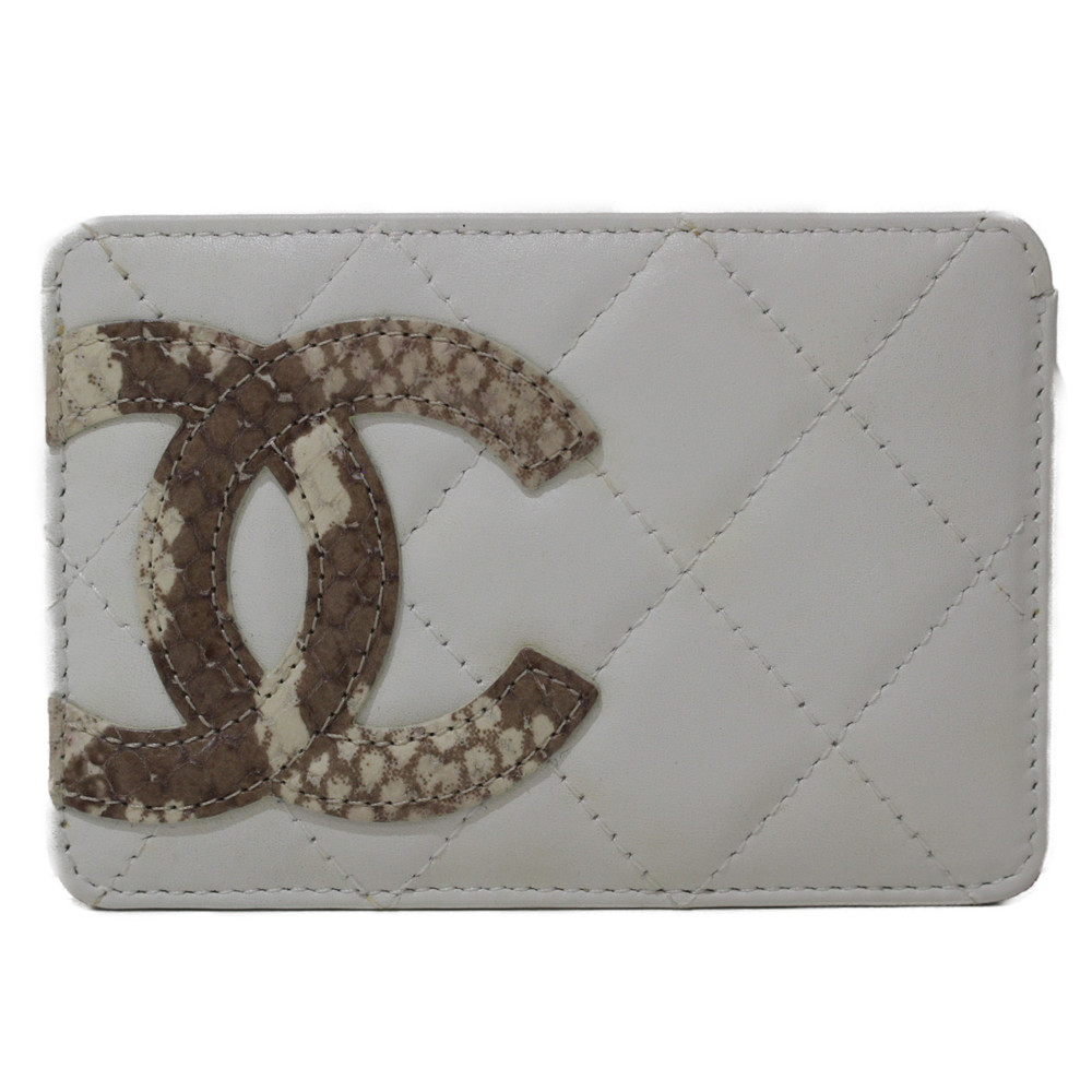 Chanel Line Python Flat White Card Cambon Holder - image 2